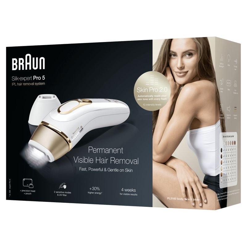 Braun-Silk-expert-Pro-IPL-PL5160-Luce-pulsata-intensa--IPL--Oro-Bianco