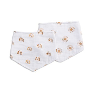 Set di 2 Bavaglini Bandana Arcobaleno e Sole