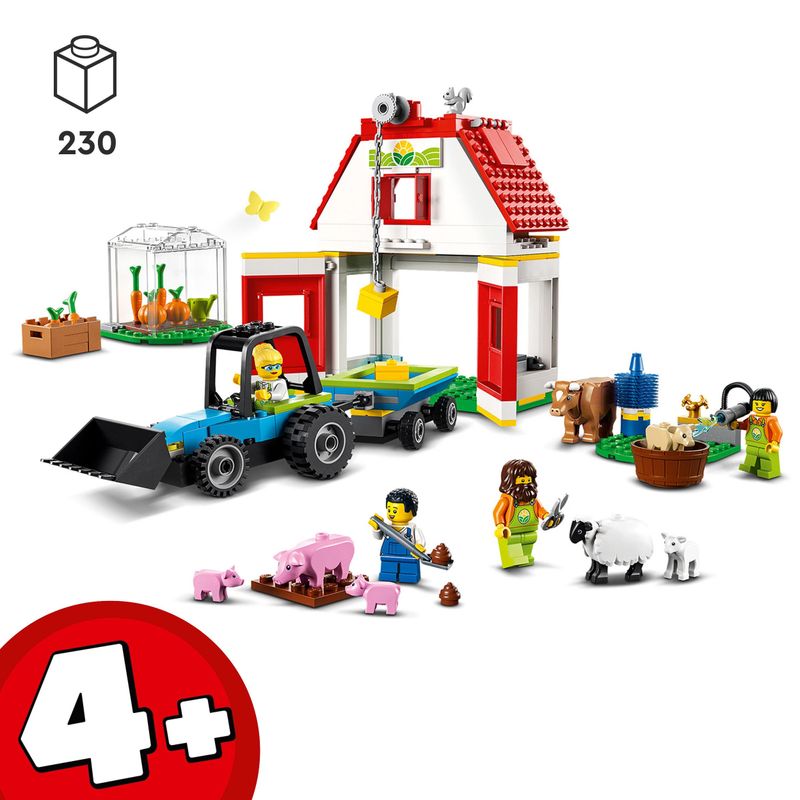 LEGO-City-60346-il-Fienile-e-Animali-da-Fattoria-Idea-Regalo-con-Trattore-Giocattolo-Giochi-per-Bambini-dai-4-Anni-in-su