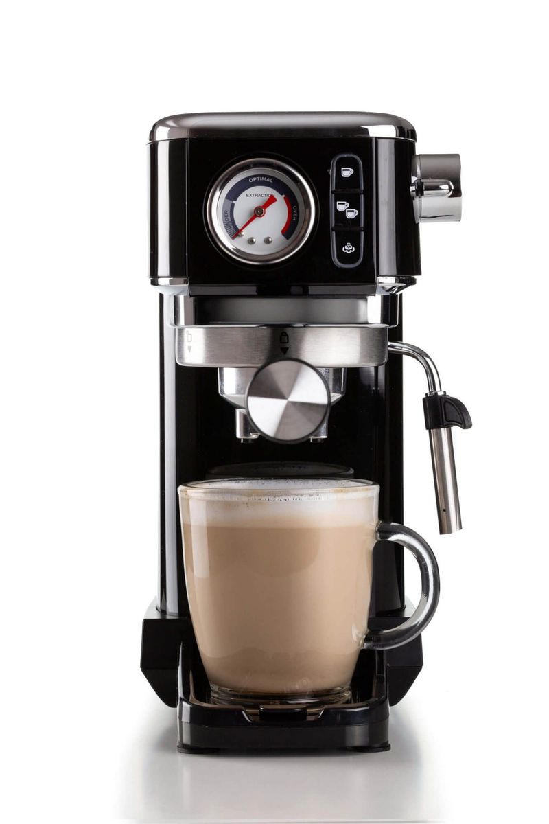 Ariete-1381-Macchina-da-caffe-con-manometro-compatibile-con-caffe-in-polvere-e-cialde-ESE-1300-W-Capacita-11-L-15-bar-di-pressione-Filtro-½-tazze-Dispositivo-Cappuccino-Nero