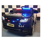 Macchina Elettrica Polizia per Bambini Nera a Batteria 12 V Jeep Luci Macchinina