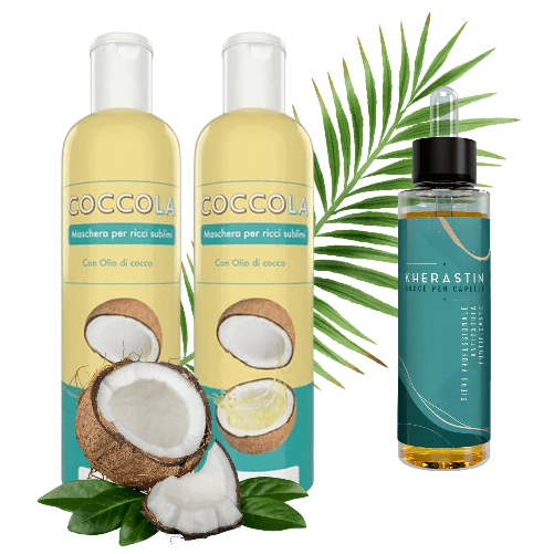 Aloha Labs  AlohaLabs Kit Trattamento Capelli Coccola Kherastin Maschera Rinforzante + Spray Rinforzante per