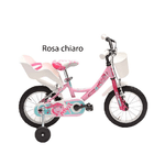 Mountain Bike Bicicletta da Bambina 16 Pollici Rosa a Rotelle Pedali Bici Bimba