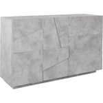 Credenza in Legno Grigio Madia da Ingresso 140 cm con 2 Ante e 3 Cassetti