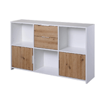 Credenza Modulare Mobile a Cubi Bianco 120 cm con Scaffali a Giorno