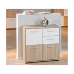 Mobile Bianco Rovere 3 Ante 2 Cassetti Credenza Buffet Moderna Dispensa Salotto