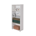 Libreria Bianca in Legno 60 cm Moderna Alta Stretta Scaffali Ripiani Soggiorno