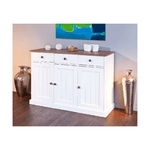 Mobile Credenza 3 Ante 3 Cassetti Bianco Noce Madia Dispensa Buffet da Cucina