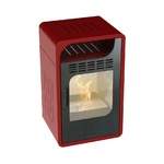 Stufa a Bioetanolo Ventilata Rossa Camino 3 kw 28m2 Combustibile 1.5lt con Vetro