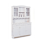 Mobile Alto 3 Ante Cassetti Bianco Credenza Vetrina da Soggiorno Cucina Rustico