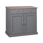 Mobile Grigio a 2 Ante 2 Cassetti Credenza in Legno Dispensa Soggiorno Cucina