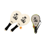 Set Beach Tennis 2 Racchette in legno 12 mm con Pallina Spiaggia Racchettoni