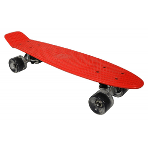 Skateboard Vintage Rosso in PP Resistente 57 cm 4 Ruote Portata 50kg