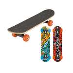 Tavola da Skateboard Nero 60 cm Max 20 kg Bambino in Legno Skate Completo Ruote