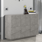 Credenza con 3 Ante Mobile Cemento Moderno per Soggiorno 120 cm Basso