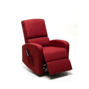 Poltrona Relax Reclinabile in Tessuto Rosso Elettrica Poggiapiedi Sofa Salotto