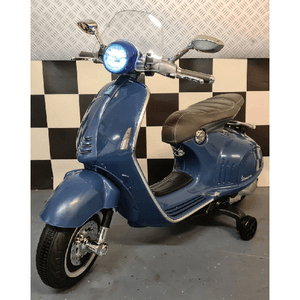 Scooter Moto Elettrica per Bambini a Batteria Vespa Blu Triciclo Cavalcabile