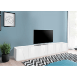 Porta TV Moderno Bianco 240 Basso Mobile Soggiorno Anta Battente Credenza