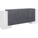 Credenza con Ante e Cassetti da 210 Bianco e Grigio Madia per Ingresso