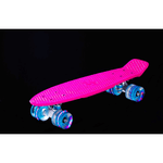 Tavola Skateboard Vintage con Luci in PP Rosa 57 cm 4 Ruote Portata 50kg