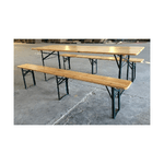 Set Birreria 220x80 in Legno con Tavolo 2 Panche Arredo Richiudibile Sagre Feste