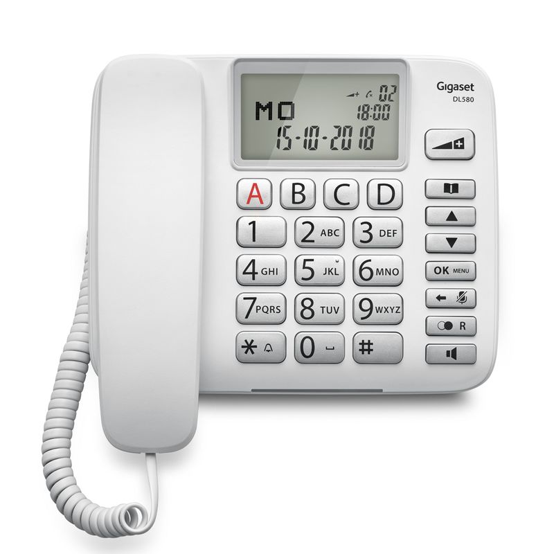 Gigaset-DL580-Telefono-analogico-Bianco-Identificatore-di-chiamata