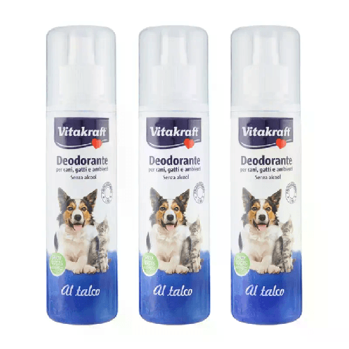 Vitakraft deodorante al talco senza alcool profuma cani e gatti e ambienti 3 Pezzi