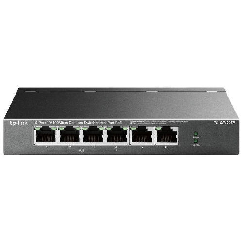 TP-Link-TL-SF1006P-switch-di-rete-Non-gestito-Fast-Ethernet--10-100--Supporto-Power-over-Ethernet--PoE--Nero