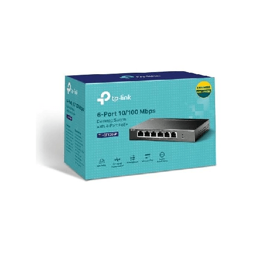 TP-Link-TL-SF1006P-switch-di-rete-Non-gestito-Fast-Ethernet--10-100--Supporto-Power-over-Ethernet--PoE--Nero