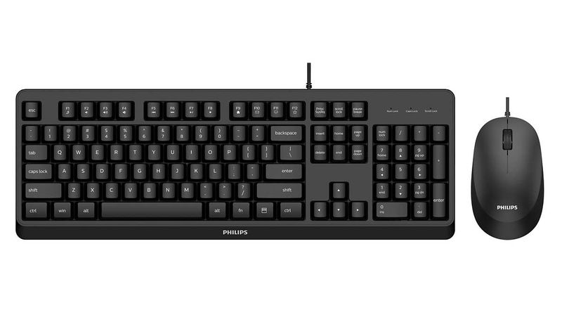 Philips-2000-series-SPT6207BL-34-tastiera-Mouse-incluso-USB-QWERTY-Inglese-Nero