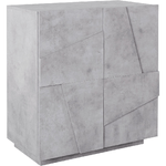 Credenza Bassa da Ingresso 80 cm Madia Grigio Cemento Mobile con Ante