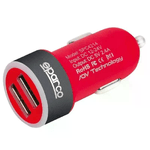 Caricabatterie USB 12V/24 presa accendisigari rosso doppia porta per auto furgone rosso