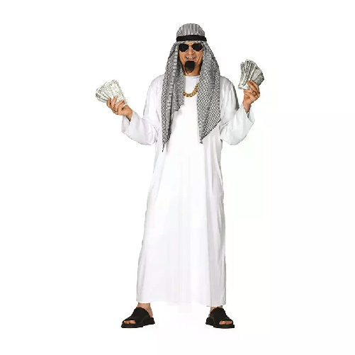 Costume Sceicco Arabo Tunica Oriente Sultano Vestito di Carnevale Guirca tg L