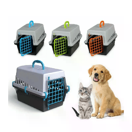 Trasportino Cani Gatti Plastica Animali Domestici da Viaggio con Griglia 10570