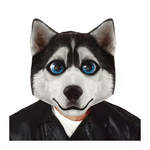 Maschera da cane Husky travestimento da animale gigante carnevale festa  40cm