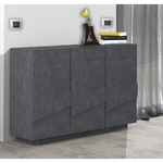 Mobile Ardesia con 3 Ante Credenza Moderna per Soggiorno 120 cm Basso