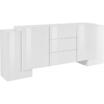 Credenza in Legno Bianco Lucido con Mobile da 210 Madia per Ingresso