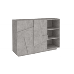 Madia da Ingresso 120 cm Credenza Grigio Cemento con Ante e Ripiani