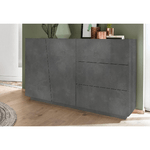 Madia Credenza con 3 Cassetti e 2 Ante 140 cm Mobile Antracite da Ingresso