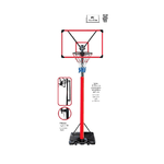 Tabellone Basket Regolamentare Regolabile Canestro Pallacanestro Adulti Bambini