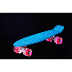 Tavola Skateboard Blu Vintage con Luci in PP 57 cm 4 Ruote Portata 50kg