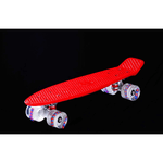 Skateboard Vintage Rosso con Luci in PP 57 cm 4 Ruote Portata 50kg