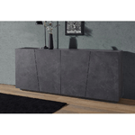 Mobile Ardesia 200 cm Basso con 4 Ante Credenza Moderna per Soggiorno