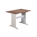 Tavolo Bianco Marrone 110x70 Legno Pino da Salotto Pranzo Moderno Rettangolare