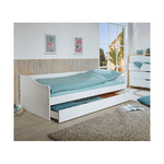 Letto Singolo 90x200 Bianco da Cameretta con Cassettone Estraibile Contenitore