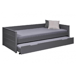 Letto Singolo da Cameretta con Cassettone Contenitore Estraibile Grigio