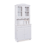 Mobile Alto 2 Ante Cassetti Bianco Credenza Vetrina da Soggiorno Cucina Rustico