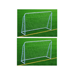 2 Porte da Calcio 180x60x120 in Acciaio con Rete Soccer Goal Calcetto