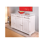 Mobile Credenza Bianco 3 Ante Cassetti Shabby Buffet Dispensa Soggiorno Cucina