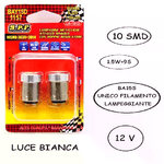 LAMPADE 10 LED LUCE BIANCA LAMPEGGIANTE BA15S FILAMENTO UNICO AUTO SPF